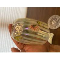 UV REACTIVE FENTON Topaz Opalescent AUTUMN BEAUTY 3-PieceFairy Lamp W/LABEL 7"H