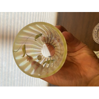 UV REACTIVE FENTON Topaz Opalescent AUTUMN BEAUTY 3-PieceFairy Lamp W/LABEL 7"H