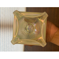 UV REACTIVE FENTON Topaz Opalescent AUTUMN BEAUTY 3-PieceFairy Lamp W/LABEL 7"H