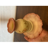 VTG UV REACTIVE FENTON Burmese"ROSES" Fairy Lamp HANDPAINTED & SIGNED 6"H