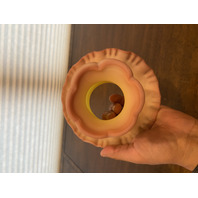 VTG UV REACTIVE FENTON Burmese"ROSES" Fairy Lamp HANDPAINTED & SIGNED 6"H