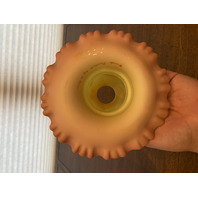 VTG UV REACTIVE FENTON Burmese"ROSES" Fairy Lamp HANDPAINTED & SIGNED 6"H