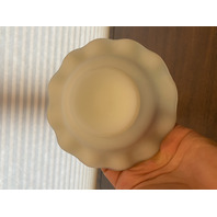 2009 FENTON Yellow Satin CARDINAL IN WINTER Fairy Lamp Candle Holder 5.5"H