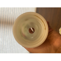 2009 FENTON Yellow Satin CARDINAL IN WINTER Fairy Lamp Candle Holder 5.5"H