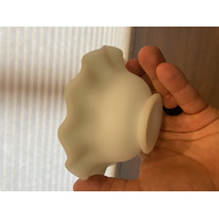 2009 FENTON Yellow Satin CARDINAL IN WINTER Fairy Lamp Candle Holder 5.5"H