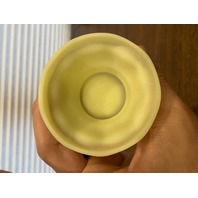 VTG UV REACTIVE Fenton Burmese Floral PAINTED/SIGNED Fairy Lamp 4.75"H