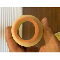 VTG UV REACTIVE Fenton Burmese Floral PAINTED/SIGNED Fairy Lamp 4.75"H