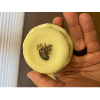 VTG UV REACTIVE Fenton Burmese  PAINTED Flowers Fairy Lamp 4.75"H SIGNED