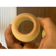 VTG UV REACTIVE Fenton Burmese  PAINTED Flowers Fairy Lamp 4.75"H SIGNED