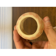 VTG UV REACTIVE Fenton Burmese DIAMOND OPTIC Floral PAINTED Fairy Lamp 4.5"H