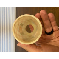 VTG UV REACTIVE Fenton Burmese DIAMOND OPTIC Floral PAINTED Fairy Lamp 4.5"H