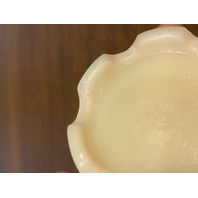 VTG UV REACTIVE Fenton Burmese DIAMOND OPTIC Floral PAINTED Fairy Lamp 4.5"H