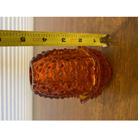 VTG UV REACTIVE FENTON Amberina Hobnail Art Glass Fairy Lamp 4.5"H