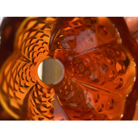 VTG UV REACTIVE FENTON Amberina Hobnail Art Glass Fairy Lamp 4.5"H