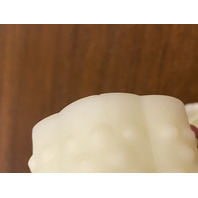 VTG UV REACTIVE FENTON Hobnail Yellow Custard Glass Fairy Lamp 4.5"H