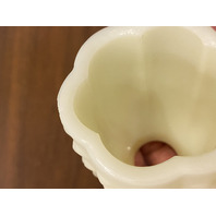 VTG UV REACTIVE FENTON Hobnail Yellow Custard Glass Fairy Lamp 4.5"H