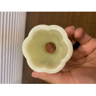 VTG UV REACTIVE FENTON Hobnail Yellow Custard Glass Fairy Lamp 4.5"H