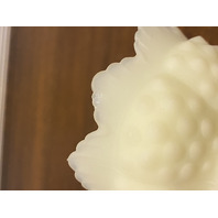 VTG UV REACTIVE FENTON Hobnail Yellow Custard Glass Fairy Lamp 4.5"H