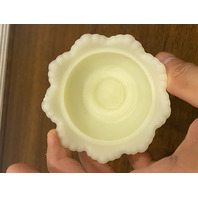 VTG UV REACTIVE FENTON Hobnail Yellow Custard Glass Fairy Lamp 4.5"H