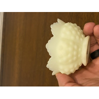 VTG UV REACTIVE FENTON Hobnail Yellow Custard Glass Fairy Lamp 4.5"H