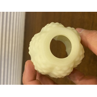 VINTAGE UV REACTIVE FENTON Yellow Custard Glass Hobnail Fairy Lamp 4.5"H