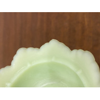 VINTAGE UV REACTIVE FENTON Lime Green Custard Glass Hobnail Fairy Lamp 4.5"H