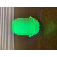 VINTAGE UV REACTIVE FENTON Lime Green Custard Glass Hobnail Fairy Lamp 4.5"H