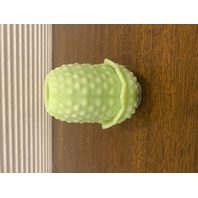 VINTAGE UV REACTIVE FENTON Lime Green Custard Glass Hobnail Fairy Lamp 4.5"H