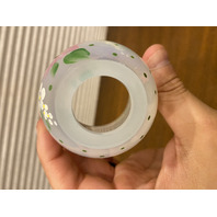 UV REACTIVE FENTON Iridescent Floral PAINTED Fairy Lamp W/LABEL SIGNED 4.5"H