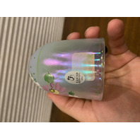 UV REACTIVE FENTON Iridescent Floral PAINTED Fairy Lamp W/LABEL SIGNED 4.5"H