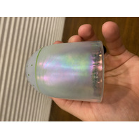 UV REACTIVE FENTON Iridescent Floral PAINTED Fairy Lamp W/LABEL SIGNED 4.5"H