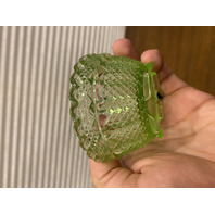 UV REACTIVE FENTON Iridescent Floral PAINTED Fairy Lamp W/LABEL SIGNED 4.5"H