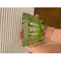 UV REACTIVE FENTON Iridescent Floral PAINTED Fairy Lamp W/LABEL SIGNED 4.5"H