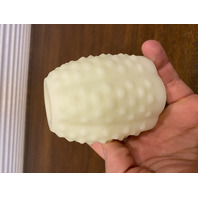 VTG UV REACTIVE FENTON Yellow Custard Glass Hobnail Fairy Lamp 4.5"H