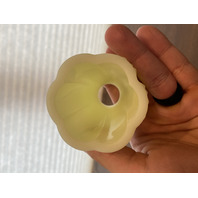 VINTAGE UV REACTIVE FENTON Yellow Custard Glass Hobnail Fairy Lamp 4.5"H