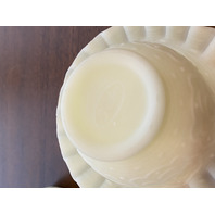 VTG UV REACTIVE FENTON Yellow Satin Persian Medallion Fairy Lamp 5.5"H