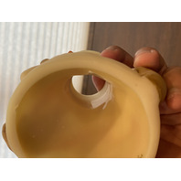 UV REACTIVE FENTON Yellow Burmese Snowman Fairy Lamp 7.25"H HANDPAINTED/SIGNED