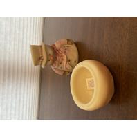 UV REACTIVE FENTON Yellow Burmese Snowman Fairy Lamp 7.25"H HANDPAINTED/SIGNED