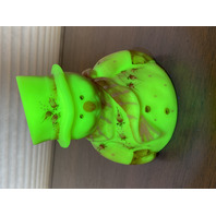 UV REACTIVE FENTON Yellow Burmese Snowman Fairy Lamp 7.25"H HANDPAINTED/SIGNED