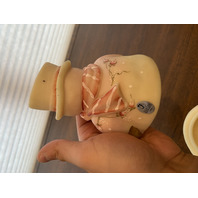 UV REACTIVE FENTON Yellow Burmese Snowman Fairy Lamp 7.25"H HANDPAINTED/SIGNED