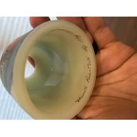 VTG 1980 UV REACTIVE FENTON Christmas Winter Sleigh Fairy Lamp 4.5"H SIGNED