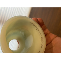 VTG 1980 UV REACTIVE FENTON Christmas Winter Sleigh Fairy Lamp 4.5"H SIGNED