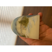 VTG 1980 UV REACTIVE FENTON Christmas Winter Sleigh Fairy Lamp 4.5"H SIGNED