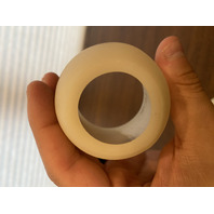 VTG FENTON Yellow Custard Satin Floral Glass Fairy Lamp PAINTED/SIGNED 4.5"H