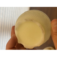 VTG FENTON Yellow Custard Satin Floral Glass Fairy Lamp PAINTED/SIGNED 4.5"H