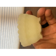 VTG FENTON UV REACTIVE LOG CABIN Custard Glass Fairy Lamp 4.5"H SIGNED