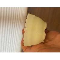 VTG FENTON UV REACTIVE LOG CABIN Custard Glass Fairy Lamp 4.5"H SIGNED