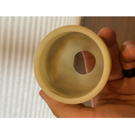 VTG FENTON UV REACTIVE LOG CABIN Custard Glass Fairy Lamp 4.5"H SIGNED