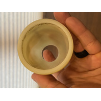 VTG FENTON UV REACTIVE LOG CABIN Custard Glass Fairy Lamp 4.5"H SIGNED