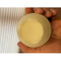 VTG FENTON UV REACTIVE LOG CABIN Custard Glass Fairy Lamp 4.5"H SIGNED